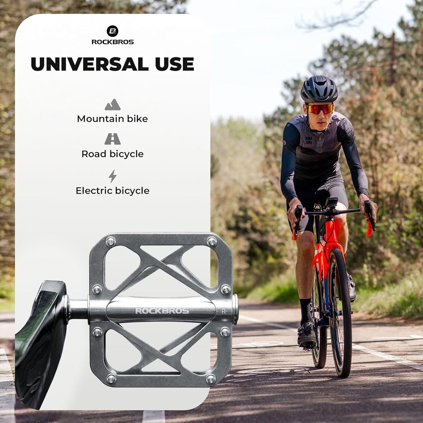 Педали за велосипеди ROCKBROS планински велосипед от титаниева сплав 3 лагера MTB педали платформа за MTB 250g леки