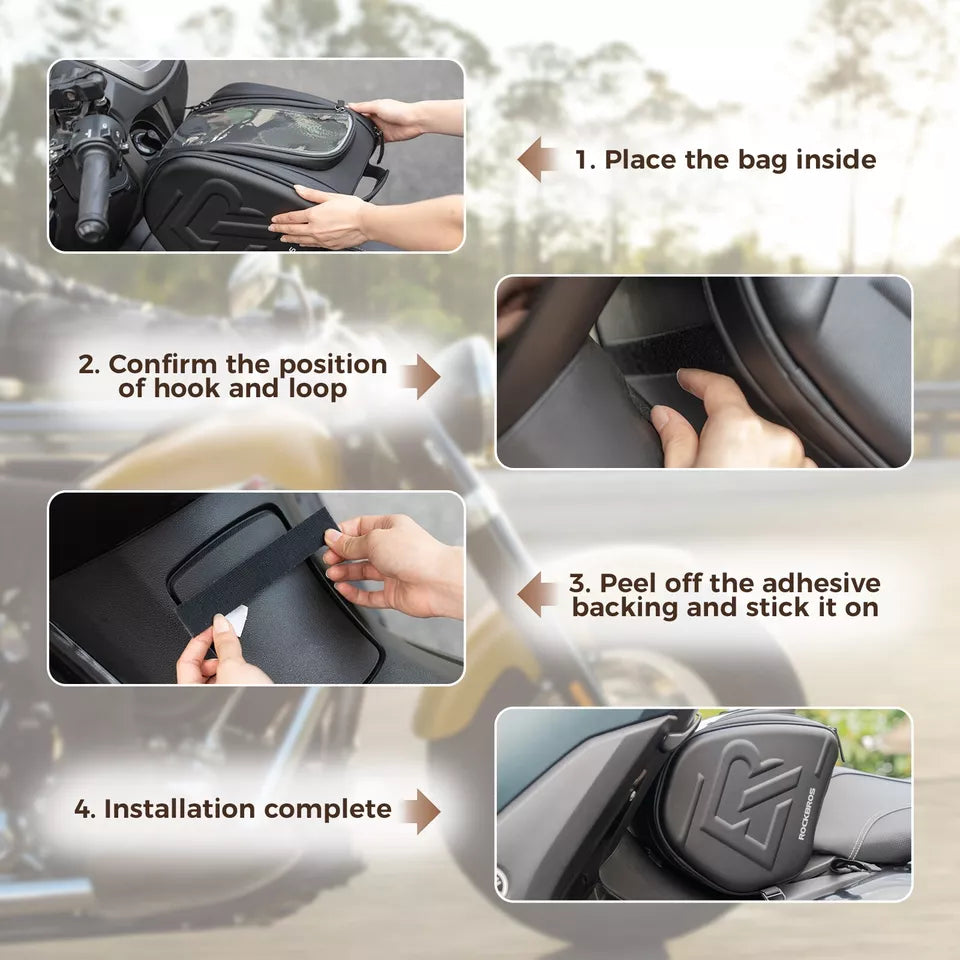 ROCKBROS предна мотоциклетна чанта 14L с EVA чанта резервоар чанта резервоар чанта за мобилен телефон