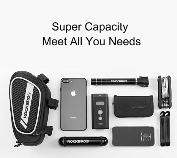 ROCKBROS 006-1BK Чанта за велосипедна рамка светлоотразителна 1.8L черна