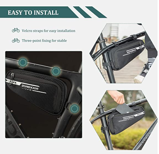 ROCKBROS B75 чанта за велосипедна рамка триъгълна чанта 1.2L черна