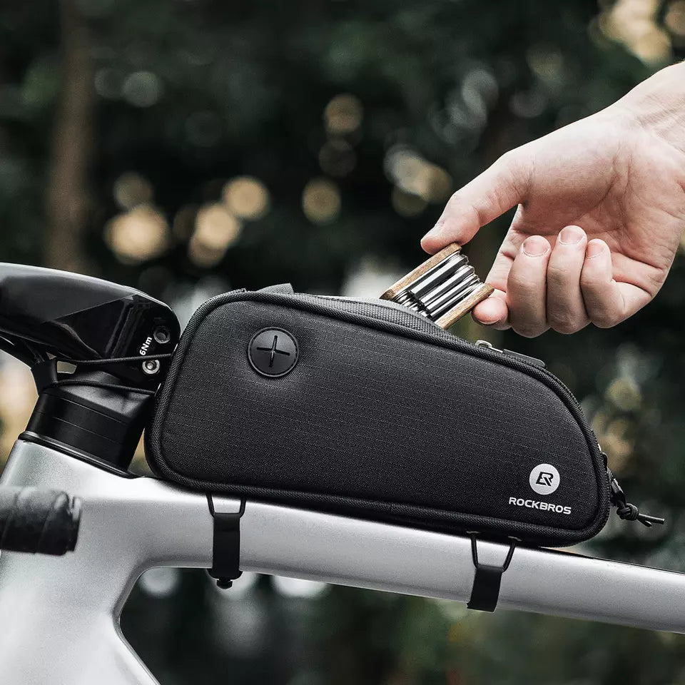 ROCKBROS чанта с рамка с отвор за слушалки велосипедна чанта с горна тръба MTB