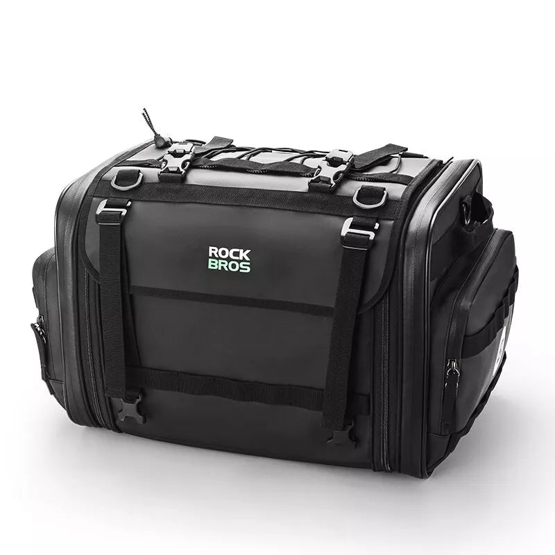 ROCKBROS мотоциклетна опашна чанта 50L с дъждобран, седалка, PVC отзад, сгъваема
