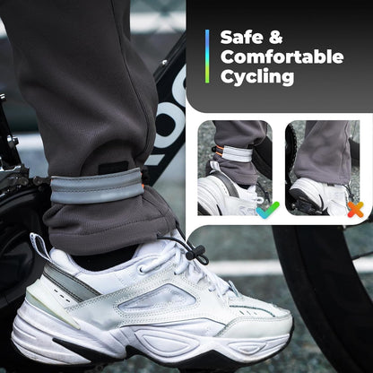 ROCKBROS Светлоотразителна лента Еластична щипка за панталон Протектор за велосипеден панталон Светлоотразителна лента за панталон за джогинг на открито Колоездене Бягане 1 чифт