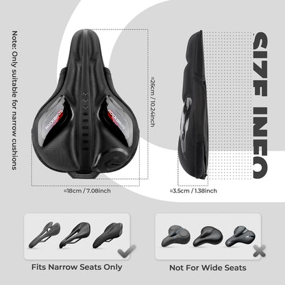 Покривало за седалка на велосипед с покритие от гел за защита от дъжд за MTB шосеен велосипед e-bike червено/синьо