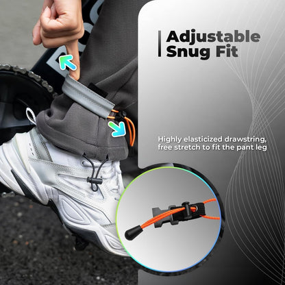 ROCKBROS Светлоотразителна лента Еластична щипка за панталон Протектор за велосипеден панталон Светлоотразителна лента за панталон за джогинг на открито Колоездене Бягане 1 чифт