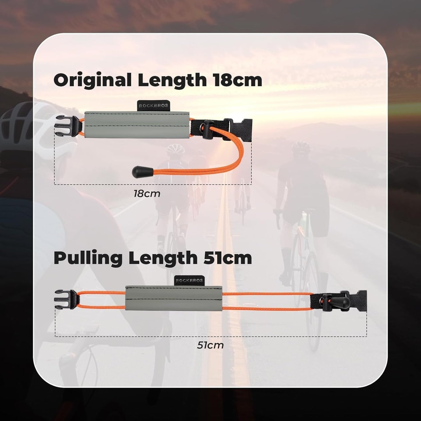 ROCKBROS Светлоотразителна лента Еластична щипка за панталон Протектор за велосипеден панталон Светлоотразителна лента за панталон за джогинг на открито Колоездене Бягане 1 чифт