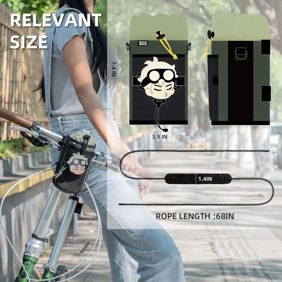 ROCKBROS Велосипедна чанта за бутилка Кормило с найлонов шнур Бутилка за вода