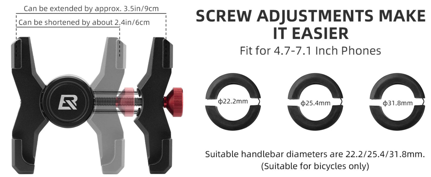 ROCKBROS велосипед държач за мобилен телефон държач за телефон на кормилото за смартфон 4,7-7,09 инча