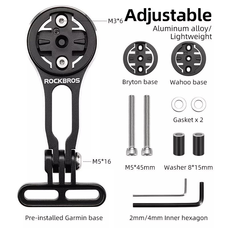 Стойка за велосипеден компютър ROCKBROS за Garmin Bryton Wahoo GPS държач за кормило алуминий