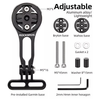 Стойка за велосипеден компютър ROCKBROS за Garmin Bryton Wahoo GPS държач за кормило алуминий