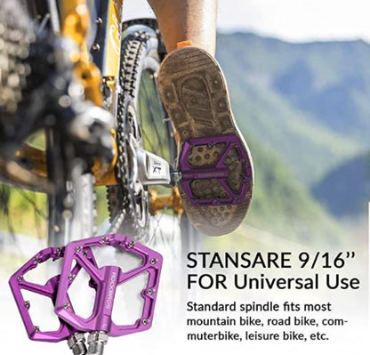 Педали за велосипед ROCKBROS Педали за шосейни велосипеди Алуминиеви платформени педали Свръхлеки неплъзгащи се педали за велосипеди 9/16 инча