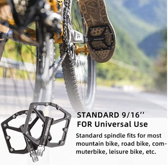 Педали за велосипед ROCKBROS Педали за шосейни велосипеди Алуминиеви платформени педали Свръхлеки неплъзгащи се педали за велосипеди 9/16 инча