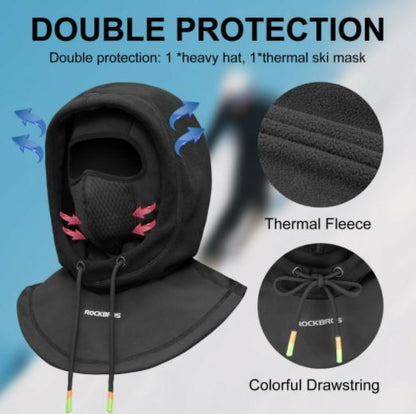 ROCKBROS Ski Mask Thermal Fleece Balaclava Winter Hat Balaclava Under Helmet