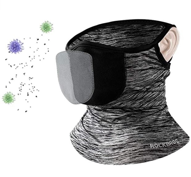 ROCKBROS Шал за врата Balaclavas Tube Scarf Силно еластичен дишащ многофункционален шал UPF 50+ Cool Cycling Half Balaclava Men/Women