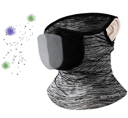 ROCKBROS Шал за врата Balaclavas Tube Scarf Силно еластичен дишащ многофункционален шал UPF 50+ Cool Cycling Half Balaclava Men/Women