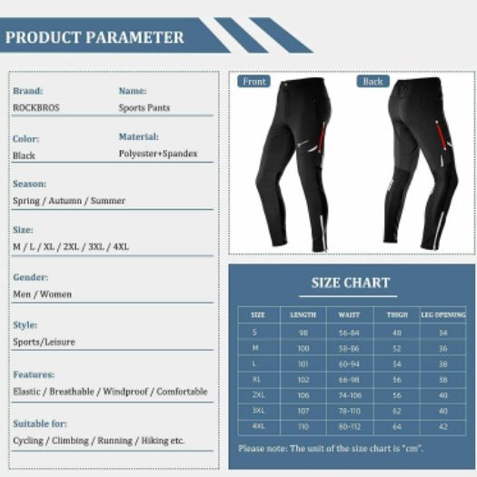 Велосипедни панталони ROCKBROS Дълги панталони Велосипедни мъжки спортни ежедневни черни