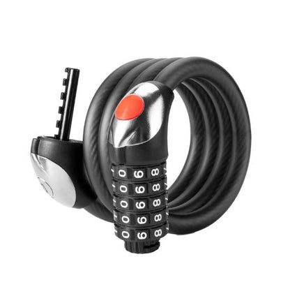 Ключалка за велосипед ROCKBROS 120см/180см кабелна брава 5 части секретна брава стомана