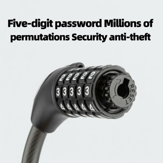 Ключалка за велосипед ROCKBROS 120см/180см кабелна брава 5 части секретна брава стомана