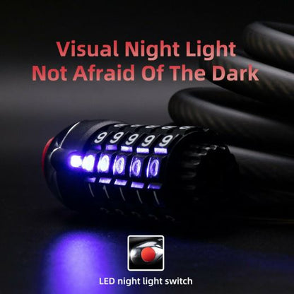 Ключалка за велосипед ROCKBROS 120см/180см кабелна брава 5 части секретна брава стомана