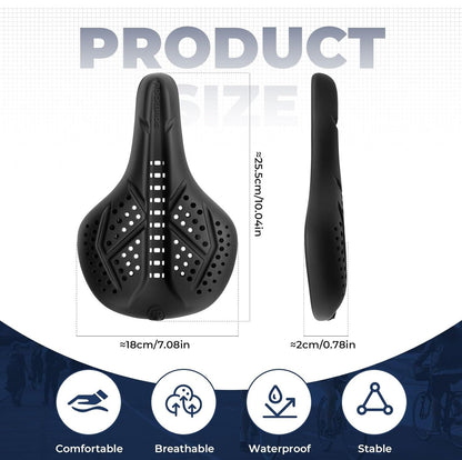 ROCKBROS Калъф за седло за велосипед Гел Калъф за седалка за велосипед Дишащ подплатен калъф за седло за мъже и жени Черно/Сиво (25,5 x 18 cm)