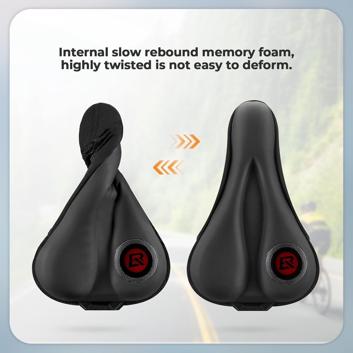 Гел покритие за седло ROCKBROS Покривало за седло за велосипед Подплатена седалка за велосипед с водоустойчив протектор за седло за мъже и жени 28 см x 17,5 см синьо/червено