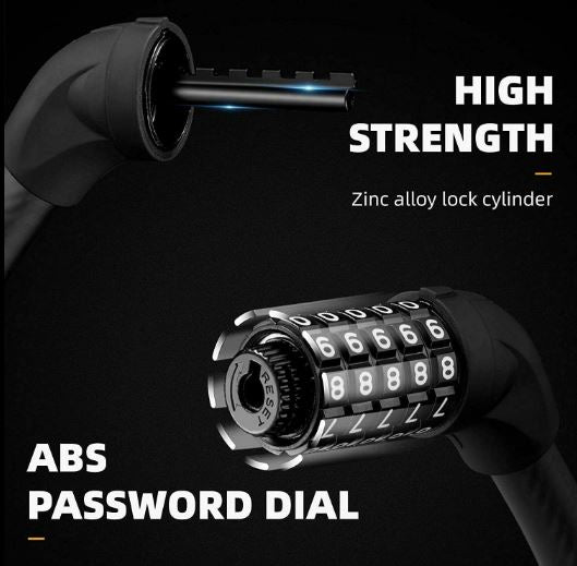 ROCKBROS Bicycle Lock E Bike Петцифрена комбинация за заключване Мотоциклет, Скутер MTB