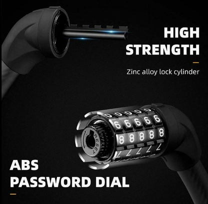 ROCKBROS Bicycle Lock E Bike Петцифрена комбинация за заключване Мотоциклет, Скутер MTB