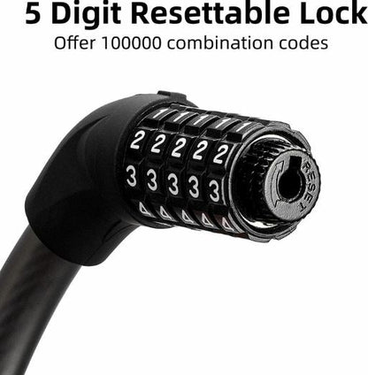 ROCKBROS Bicycle Lock E Bike Петцифрена комбинация за заключване Мотоциклет, Скутер MTB