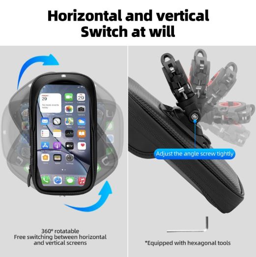 Чанта за мобилен телефон ROCKBROS чанта за велосипедна рамка чанта за мобилен телефон държач чанта за кормило за 6.2" мобилен телефон мотоциклет