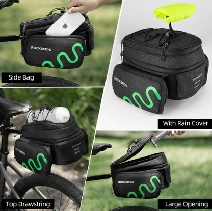 Чанта за багаж ROCKBROS велосипедна чанта за дисаги с бързо освобождаване, разширяваща се 6/8L