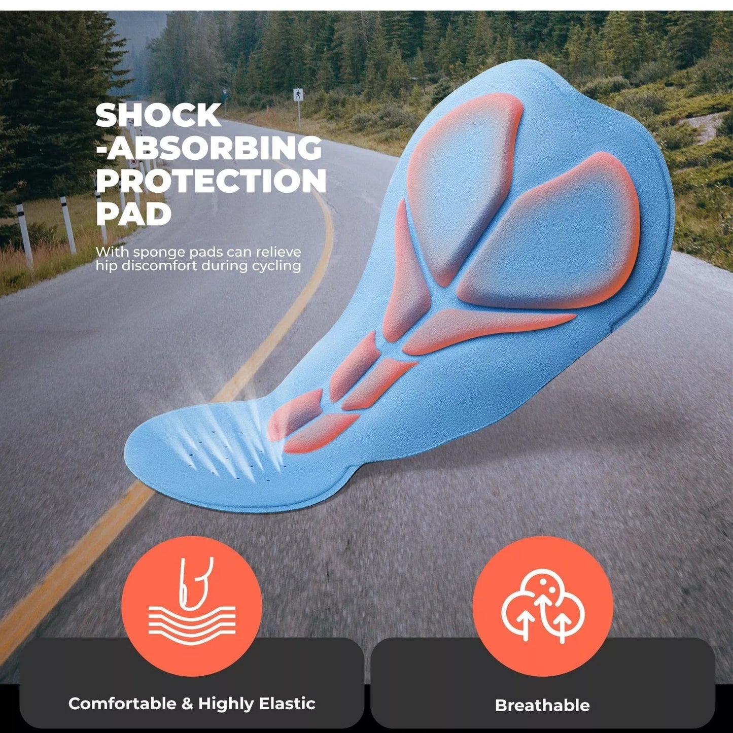 Мъжки панталон за колоездене ROCKBROS, дълъг компресионен панталон за колоездене с джобове, подплатени клинове, еластичен, дишащ велосипеден панталон с подплата на седалката за есен/пролет