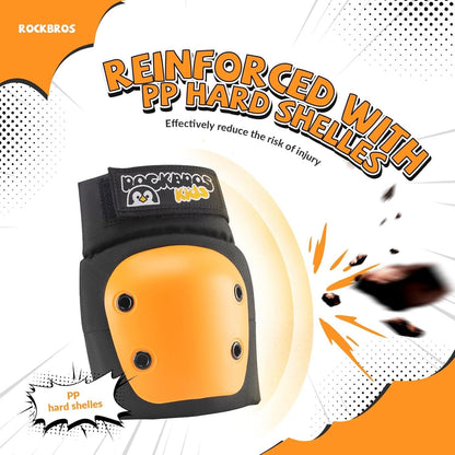 ROCKBROS наколенки детски 6 в 1 комплект протектори за скейт вградени наколенки подложки за китки и лакътници велосипед скейтборд спорт за момичета и момчета
