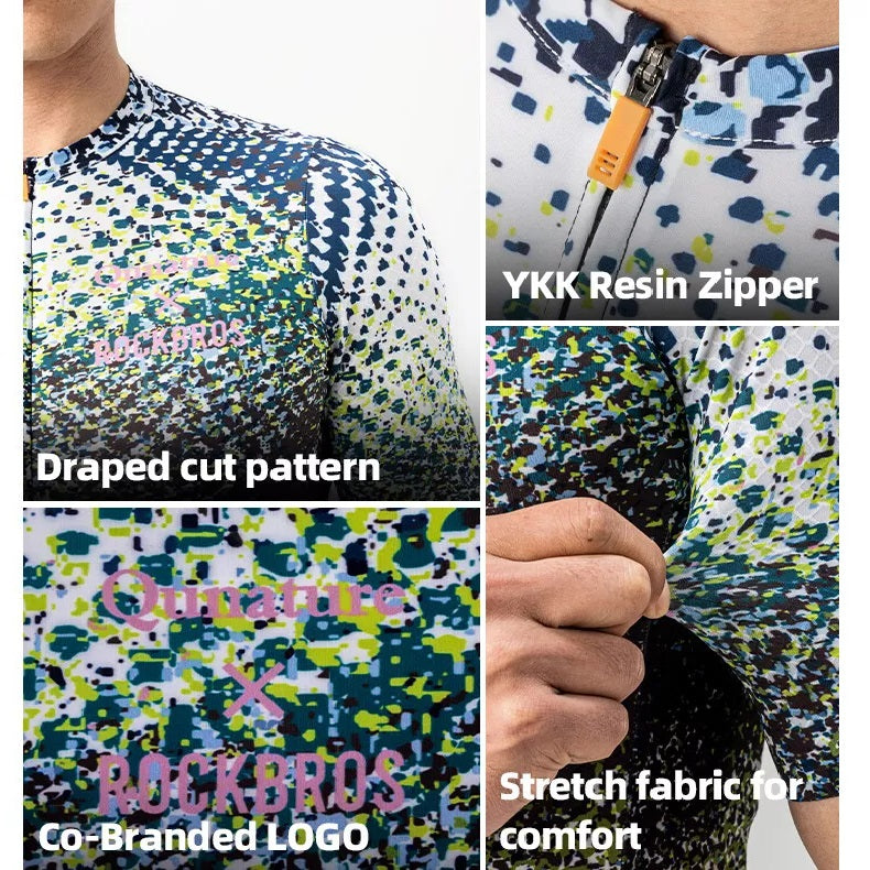 ROCKBROS мъжка велосипедна фланелка, риза с къс ръкав, велосипедно облекло S-4XL