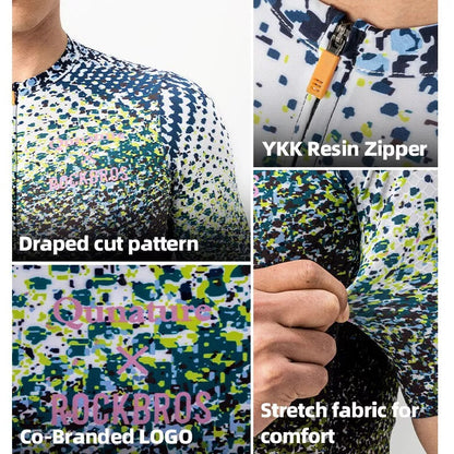 ROCKBROS мъжка велосипедна фланелка, риза с къс ръкав, велосипедно облекло S-4XL