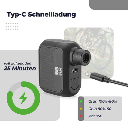 ROCKBROS Мини електрическа велосипедна помпа Максимално 100PSI акумулаторна мини помпа