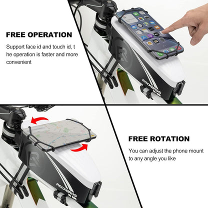 Чанта за велосипед ROCKBROS чанта с рамка с държач за мобилен телефон за 4-6,5 инча мобилни телефони