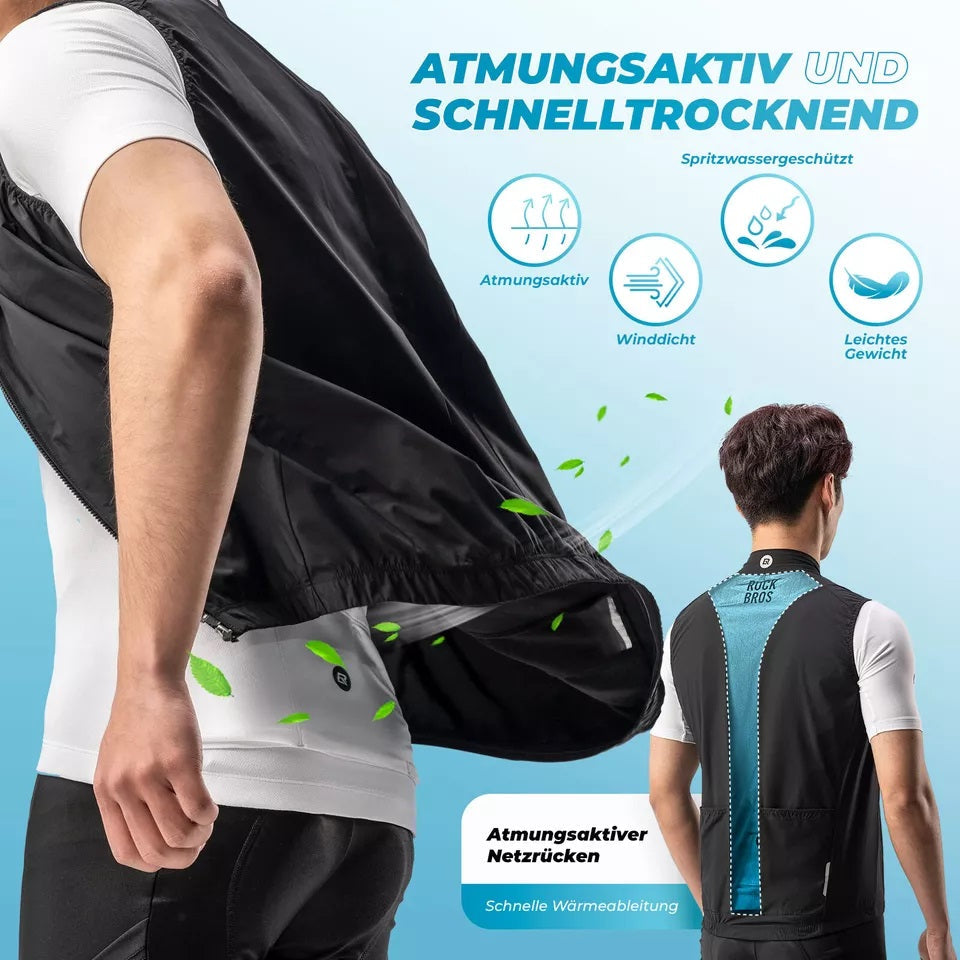 ROCKBROS жилетка за вятър велосипедна спортна жилетка ветроустойчива предупредителна жилетка велосипедно яке без ръкави водоотблъскваща мека жилетка