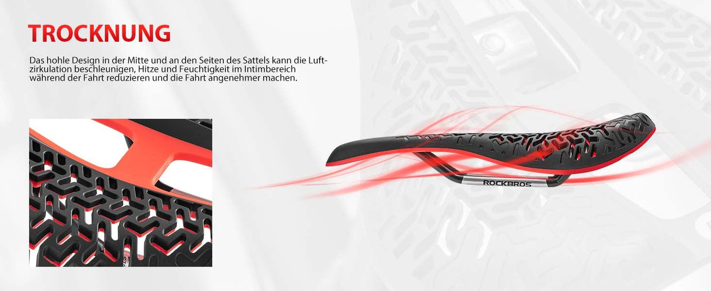 Седло за велосипед ROCKBROS Дишаща седалка за велосипед Комфортно седло за велосипед Въздушен поток