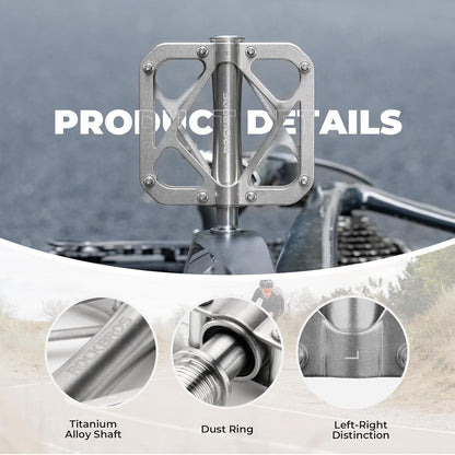 Педали за велосипеди ROCKBROS планински велосипед от титаниева сплав 3 лагера MTB педали платформа за MTB 250g леки