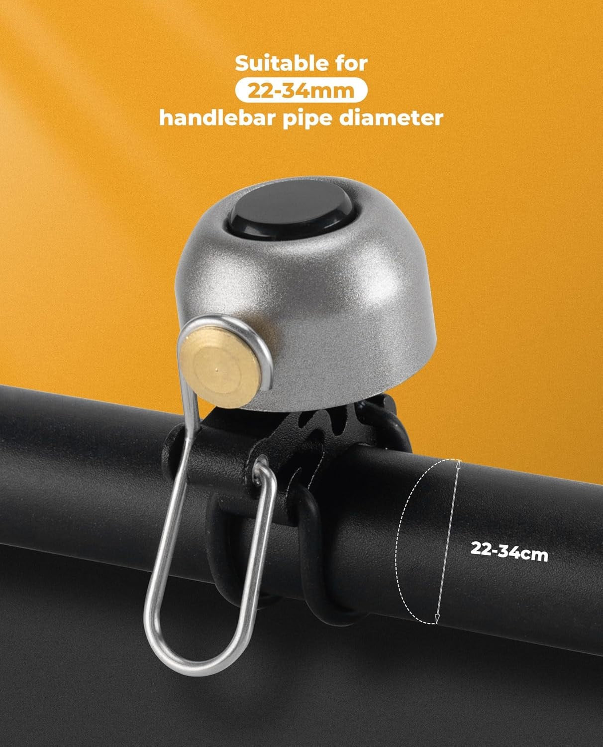 ROCKBROS велосипед звънец кормило класически, планински велосипед ретро велосипед звънец силен звънец велосипед мед велосипед звънец за 22-34 mm