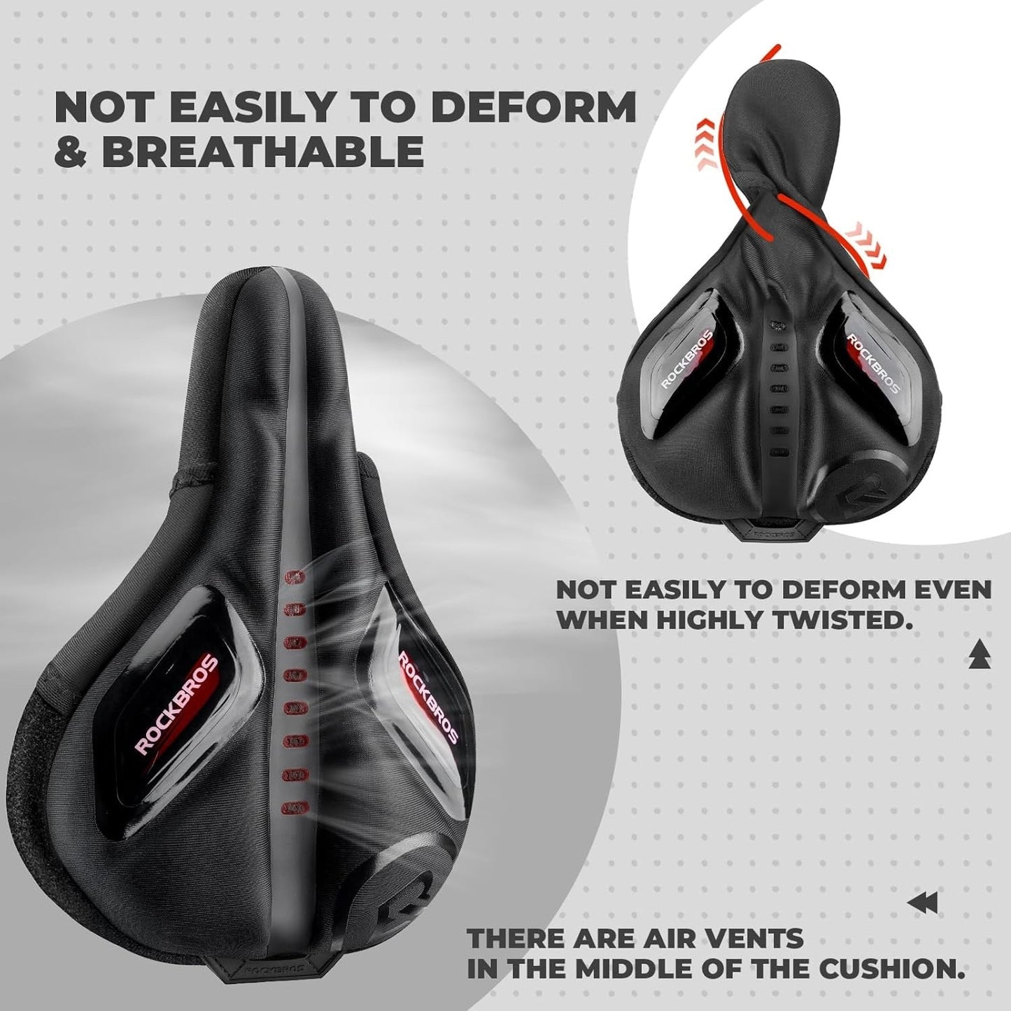 Покривало за седалка на велосипед с покритие от гел за защита от дъжд за MTB шосеен велосипед e-bike червено/синьо