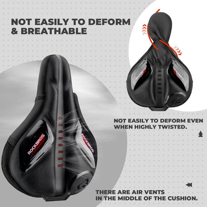 Покривало за седалка на велосипед с покритие от гел за защита от дъжд за MTB шосеен велосипед e-bike червено/синьо