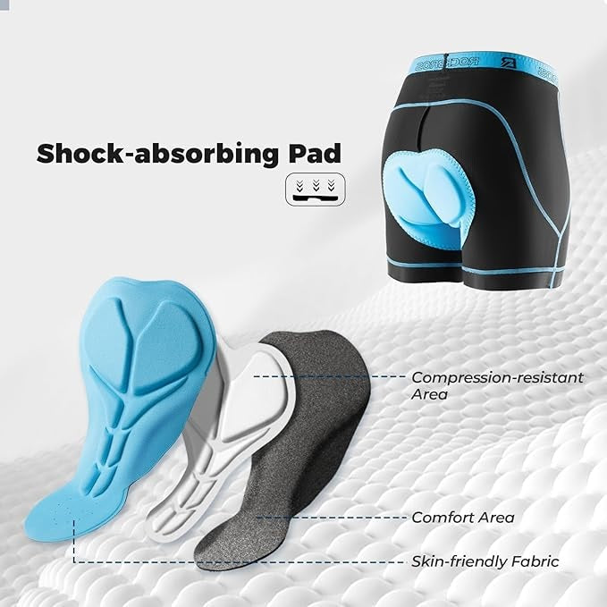 ROCKBROS Мъжки шорти за колоездене с 4D подплата на седалката Дишащо велосипедно бельо Подплатено велосипедно бельо Късо еластично MTB шосеен велосипед M-3XL