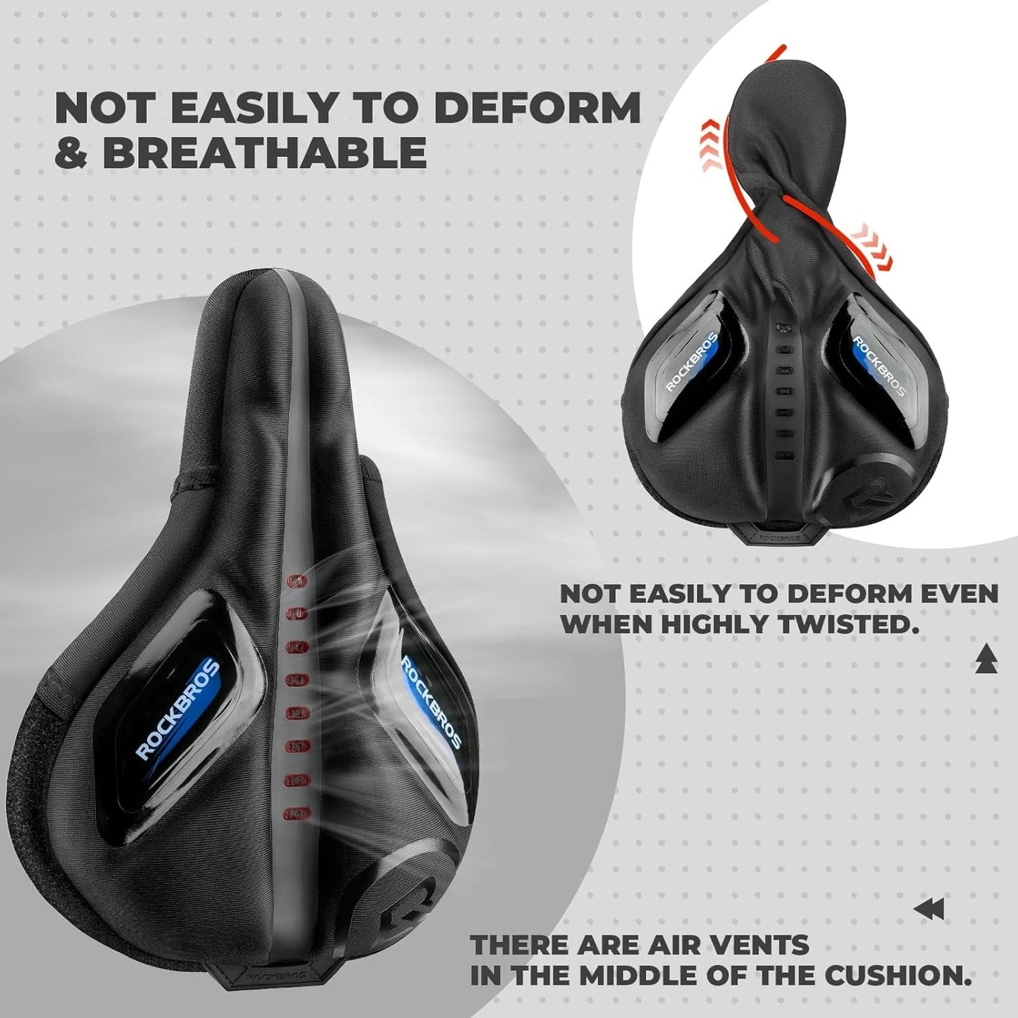 Покривало за седалка на велосипед с покритие от гел за защита от дъжд за MTB шосеен велосипед e-bike червено/синьо