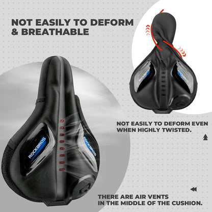 Покривало за седалка на велосипед с покритие от гел за защита от дъжд за MTB шосеен велосипед e-bike червено/синьо