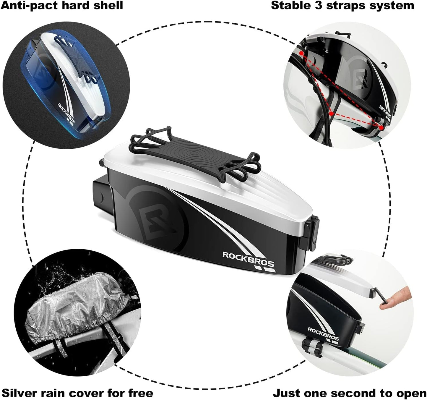 Чанта за велосипед ROCKBROS чанта с рамка с държач за мобилен телефон за 4-6,5 инча мобилни телефони