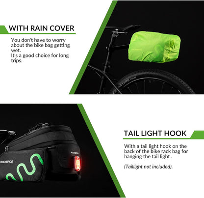 Чанта за багаж ROCKBROS велосипедна чанта за дисаги с бързо освобождаване, разширяваща се 6/8L