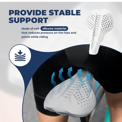 ROCKBROS Калъф за седло за велосипед Гел Калъф за седалка за велосипед Дишащ подплатен калъф за седло за мъже и жени Черно/Сиво (25,5 x 18 cm)