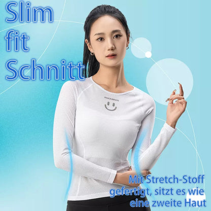 Риза с дълъг ръкав ROCKBROS, дамска тениска за колоездене, дишаща, бързосъхнеща, велосипедно облекло, дамска, подходяща за бягане, тенис, туризъм, базова спортна долна тениска