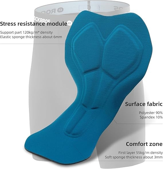 Велосипедни панталони ROCKBROS, двуслойни, подвижни спортни панталони, дълги велосипедни панталони с подплата на седалката, подплатени велосипедни панталони, мъжки, дишащ MTB шосеен велосипед